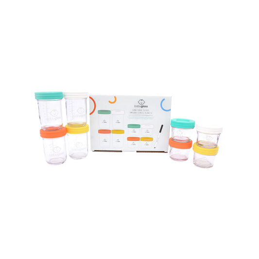Contenedores de vidrio BABYGLASS 4 de 120 ML + 4 de 240 ML
