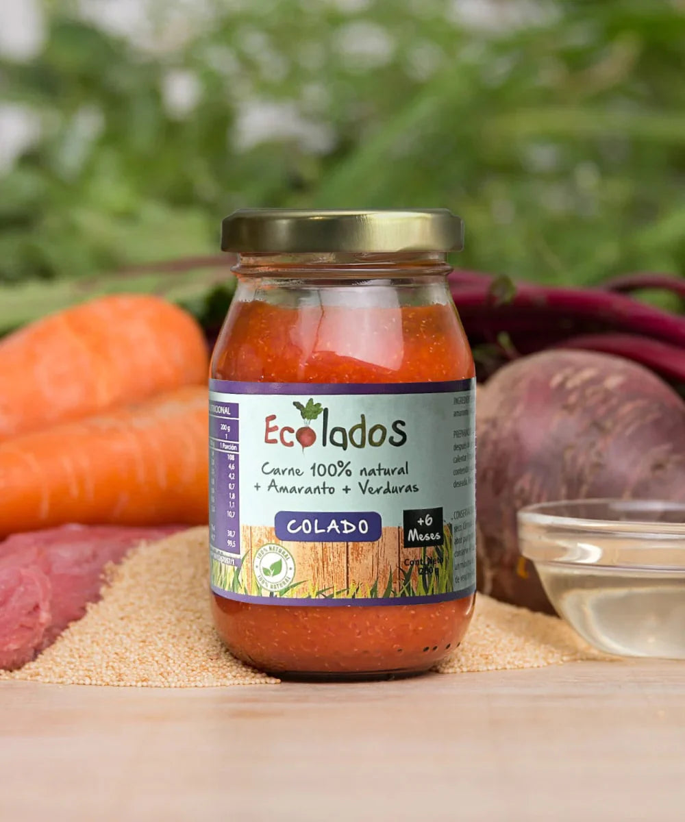 Colado de Carne 100% natural, Amaranto y Verduras