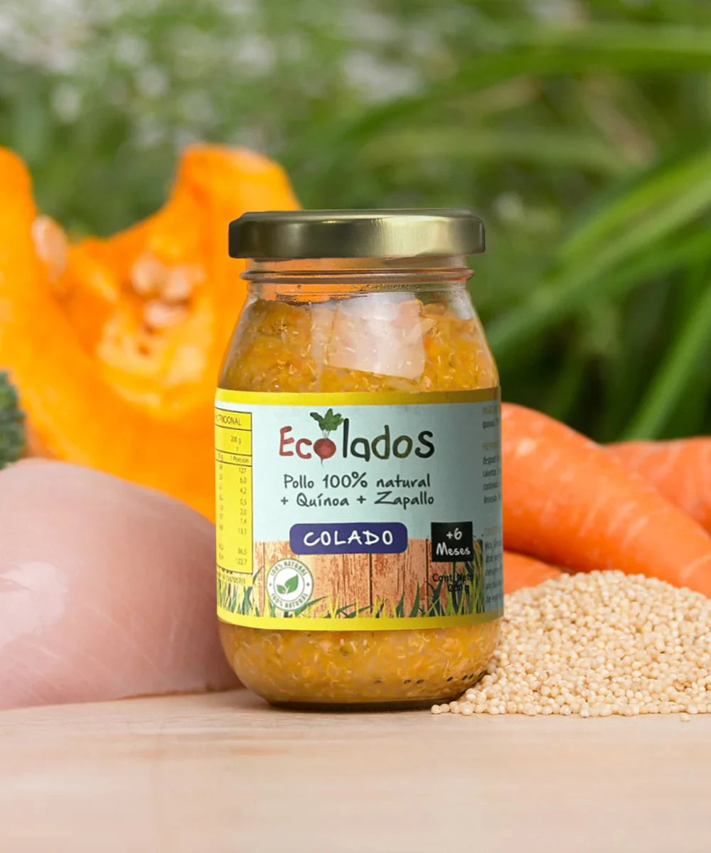 Colado de pollo 100% natural, quínoa y zapallo