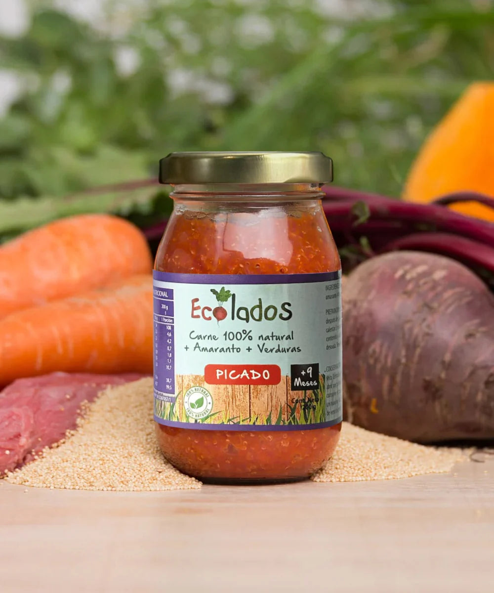 Picado de Carne 100% natural, Amaranto y Verduras